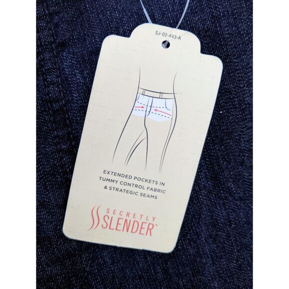 NEW Women's St. John's Bay Blue Mid Rise Stretch Tummy Control Denim Capri Jeans - Picture 3 of 8